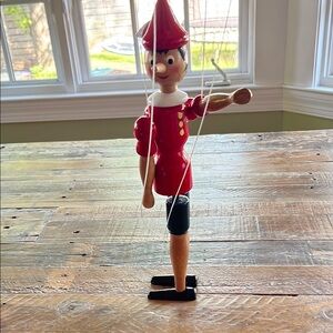 Red and Black Wooden Marionette Puppet
